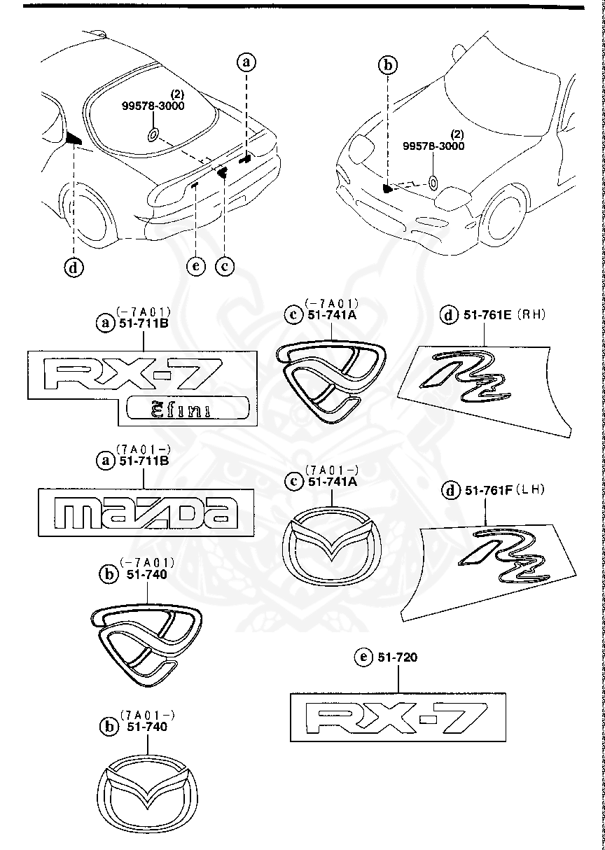 FD0151721C - Mazda - Rear Car Name Ornaments - Nengun Performance