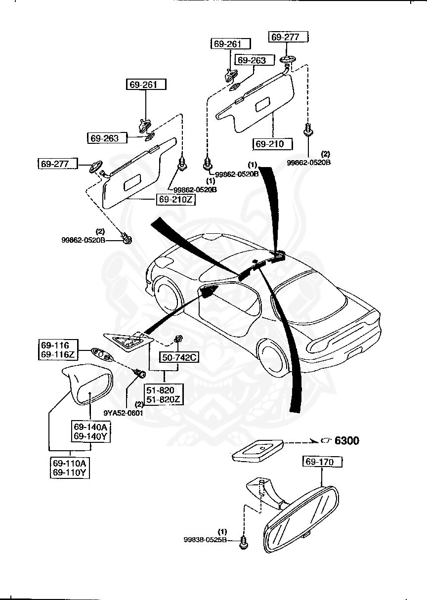 FD0169240 3L - Mazda - Mirror Base (r), 3l - Nengun Performance