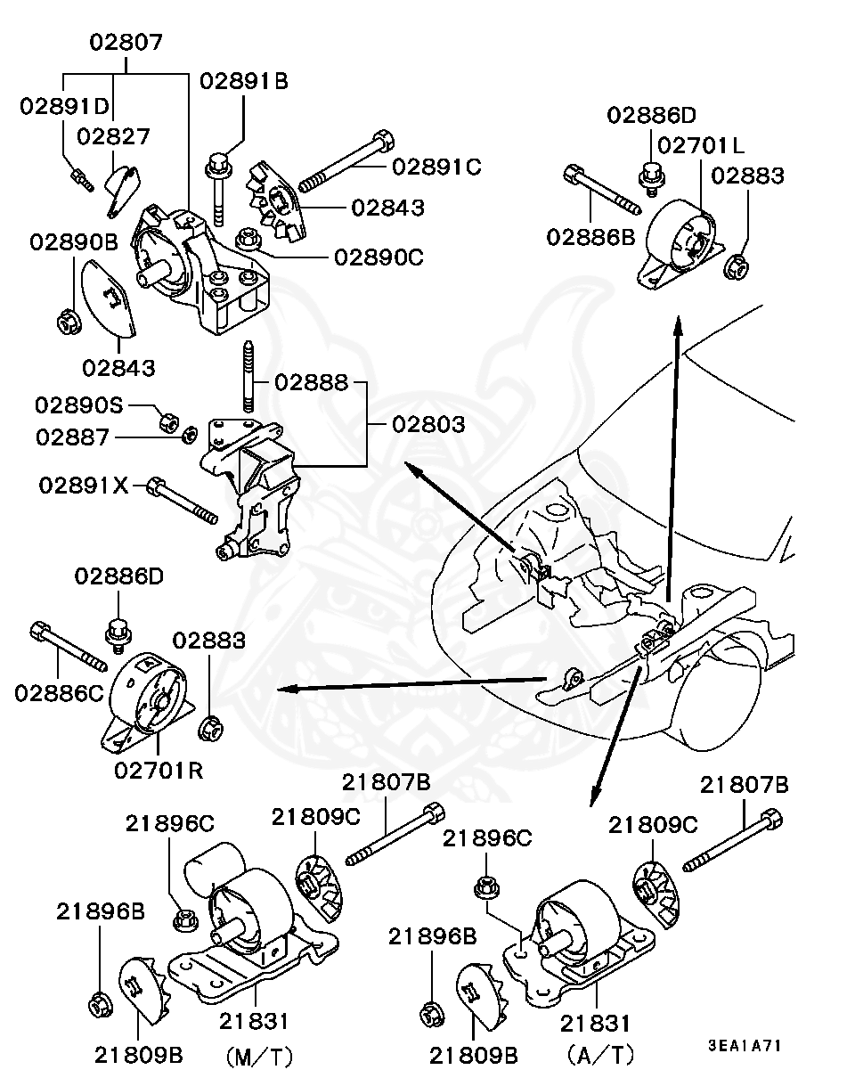 MR130554 - Mitsubishi - Bracket, T / M Mounting Body Side - Nengun