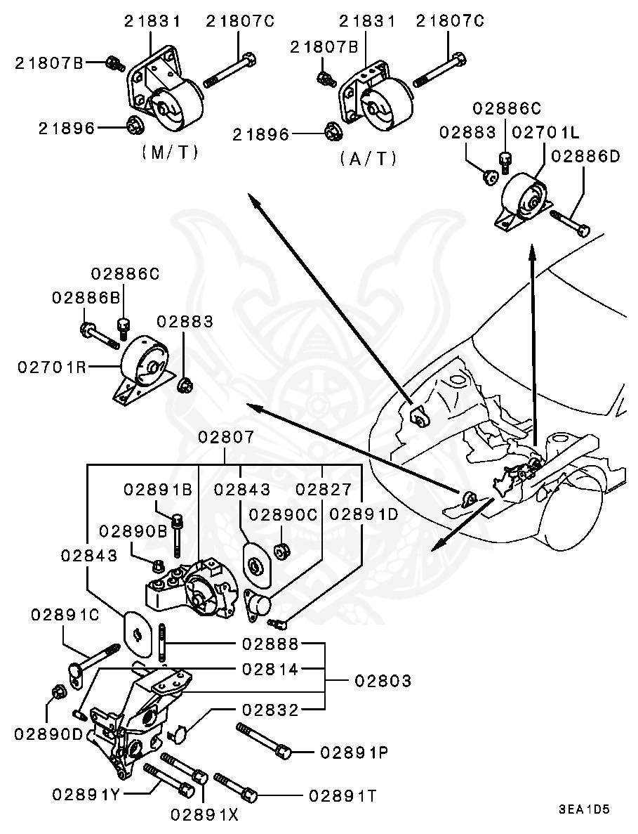 MB949166 - Mitsubishi - Bracket, Eng Roll Stopper, Lh - Nengun Performance