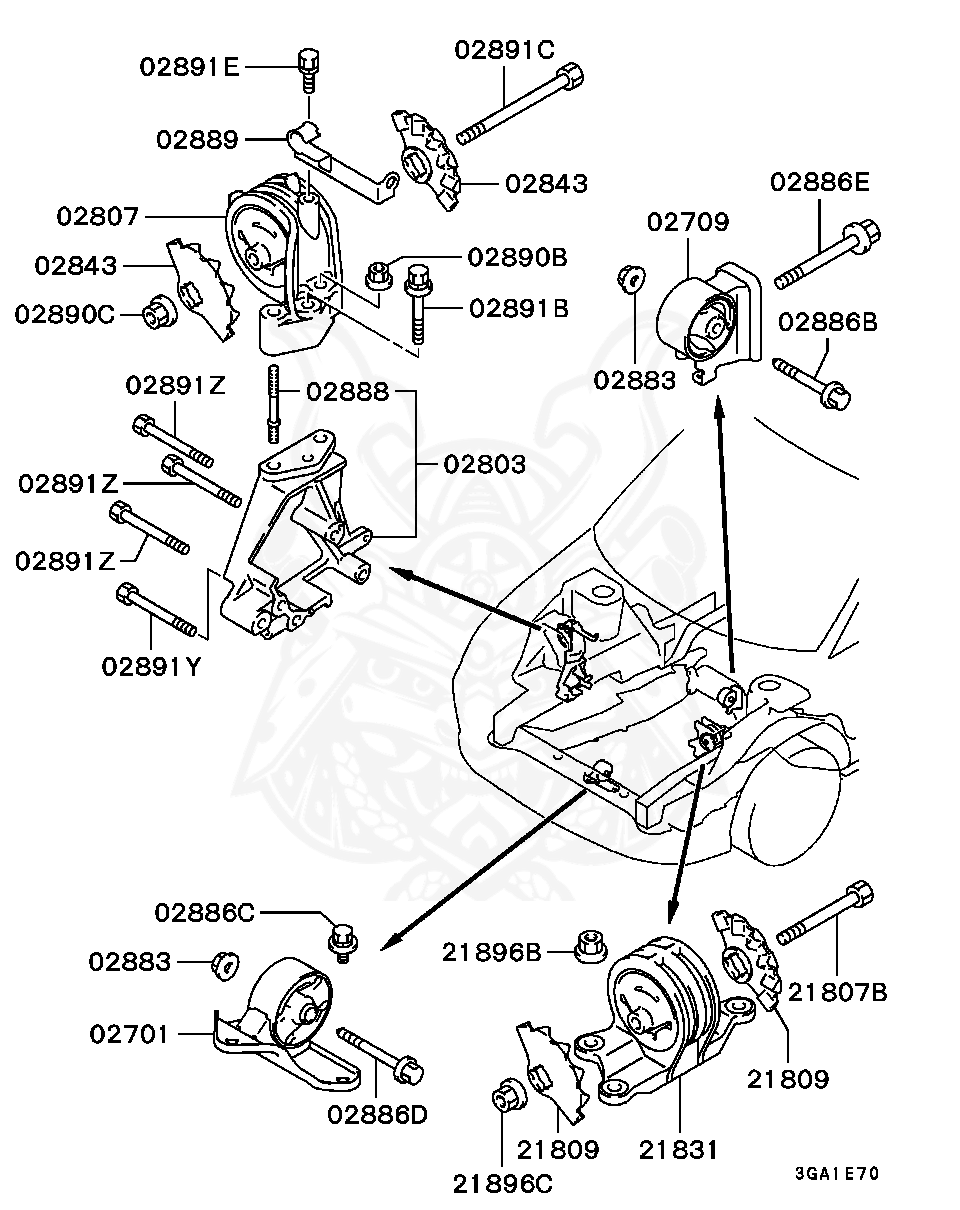 MB288463 - Mitsubishi - Nut Front Suspension Strut - Nengun Performance