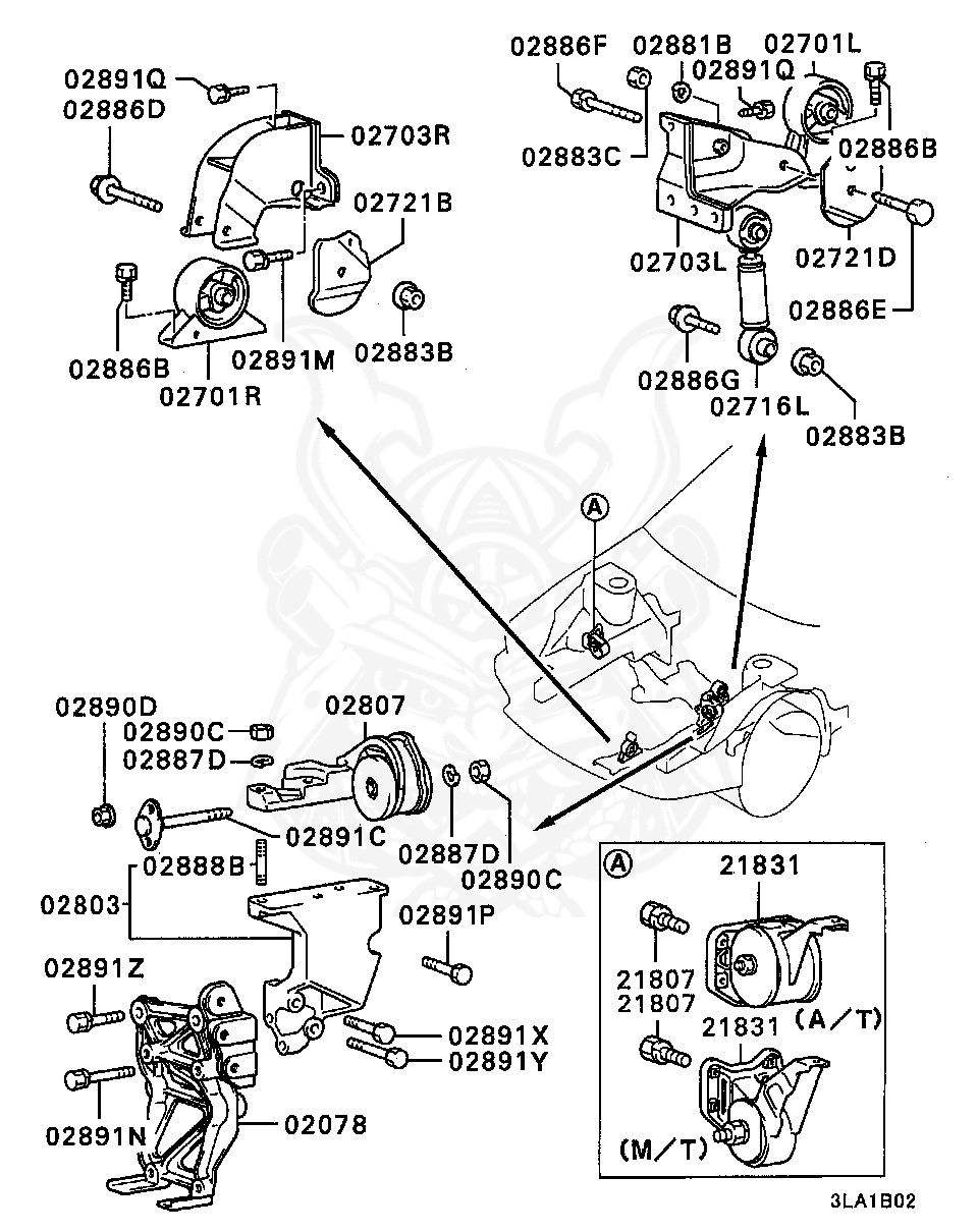 MF430122 - Mitsubishi - Nut, Rr Susp Upr Arm - Nengun Performance