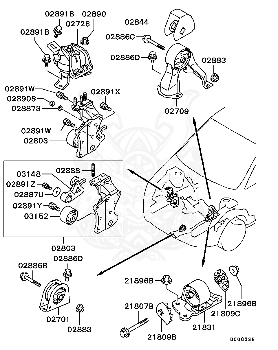 MF434105 - Mitsubishi - Nut Front Suspension Strut - Nengun Performance