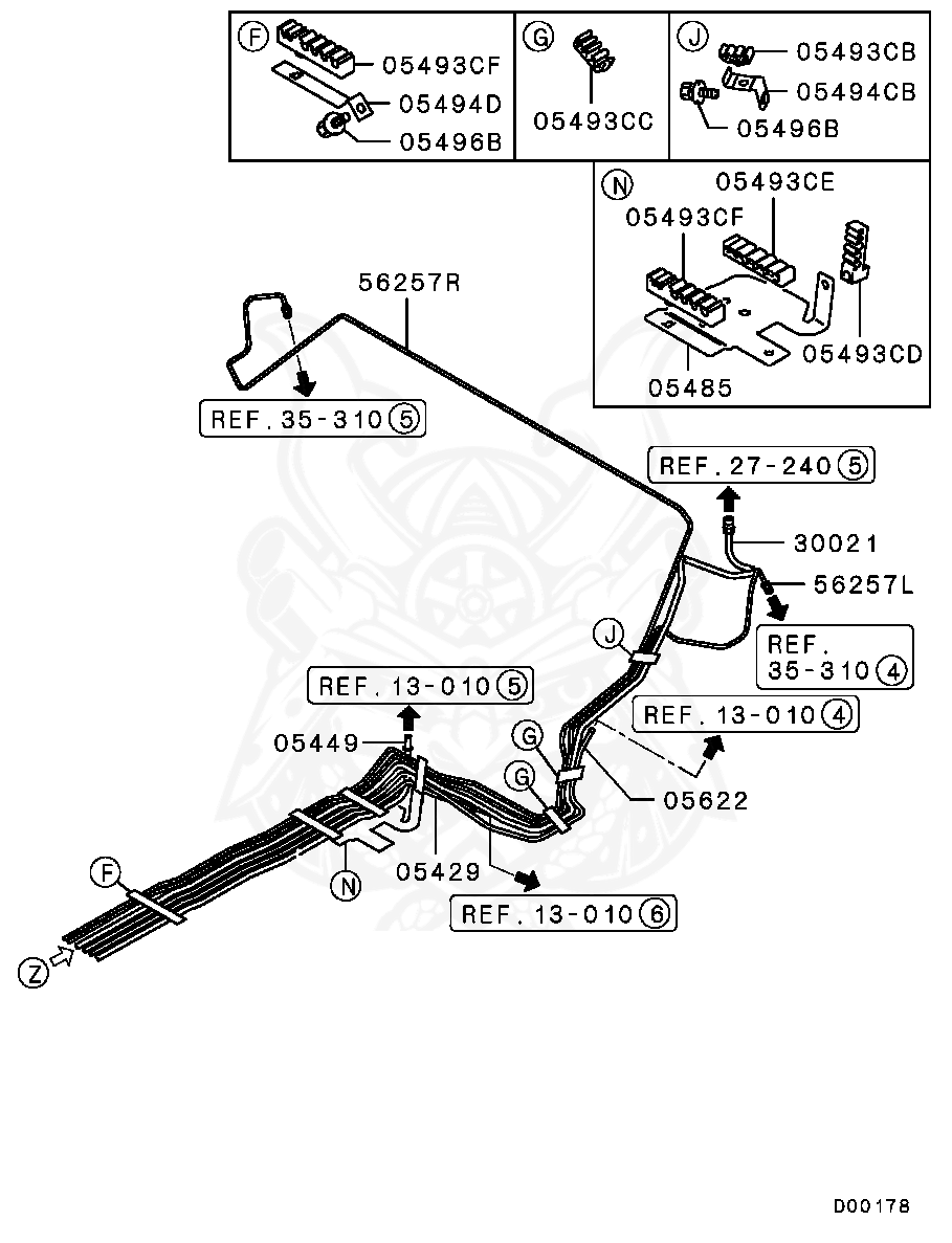 MR493471 - Mitsubishi - Tube, Brake Main, Rh - Nengun Performance 