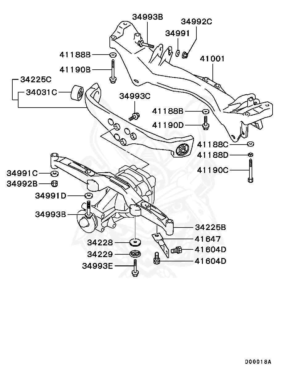 MR554588 - Mitsubishi - Support, Rr Diff, Rr (with AYC) - Nengun 