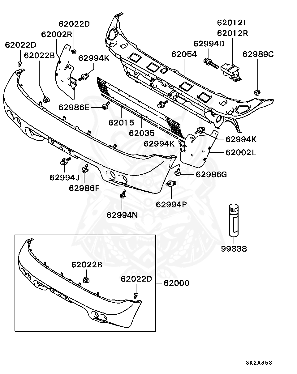 MR392785 - Mitsubishi - Face Kit, Fr Bumper - Nengun Performance