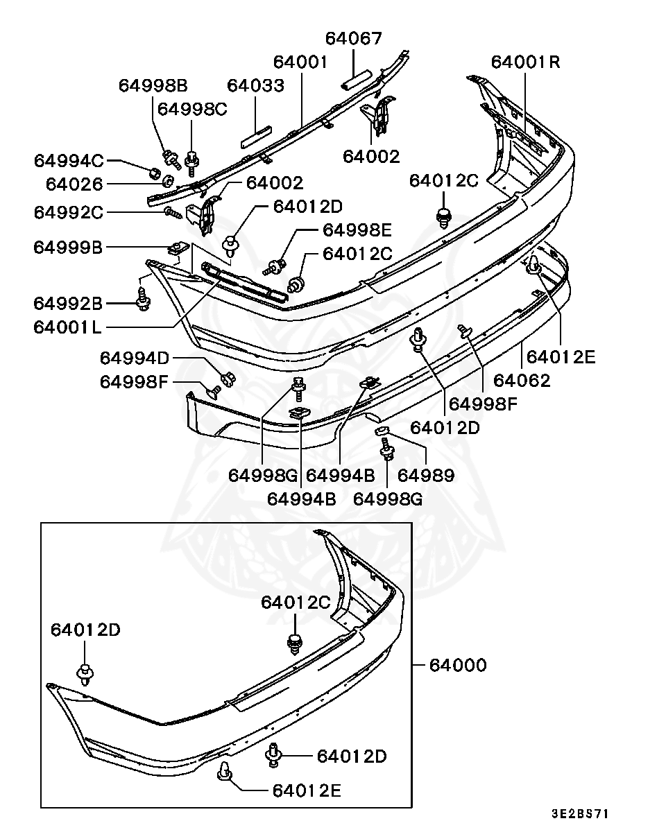 MR288150 - Mitsubishi - Clip, Splash Shield - Nengun Performance
