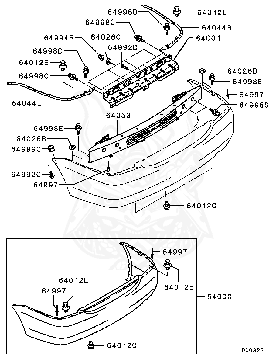 MR473000 - Mitsubishi - Rivet, Fr Bumper - Nengun Performance