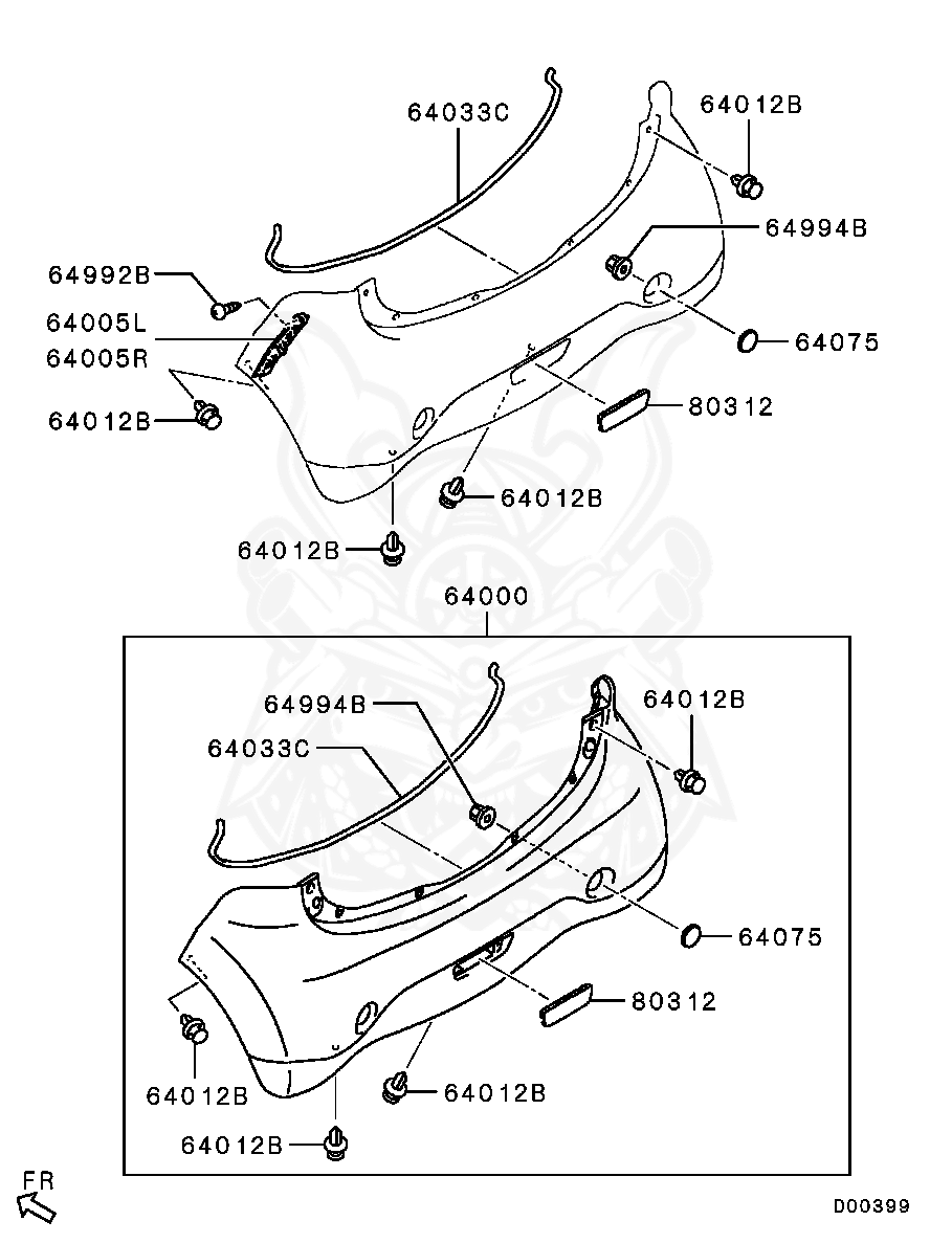 MR200300 - Mitsubishi - Clip, Fr Bumper - Nengun Performance