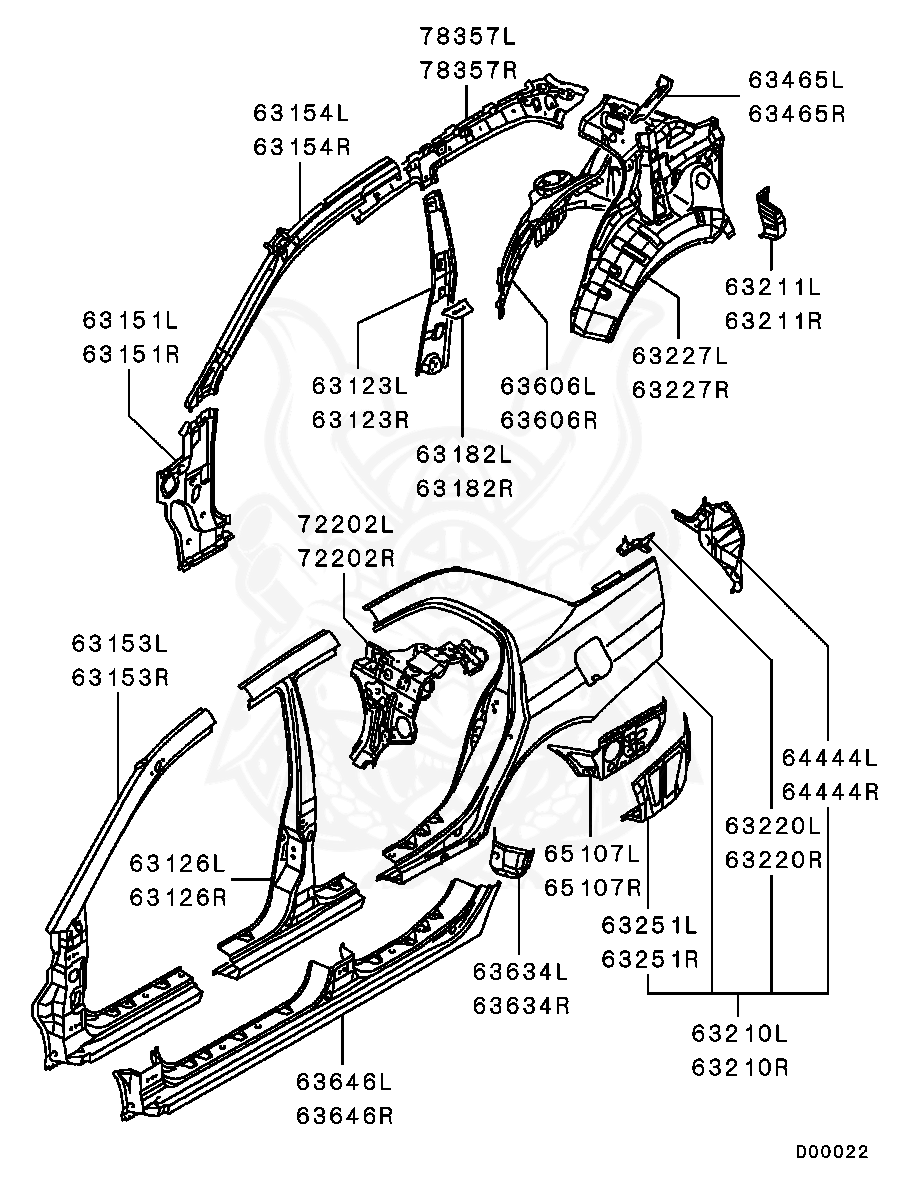 MR592955 - Mitsubishi - Panel, Qtr, Otr Lh - Nengun Performance