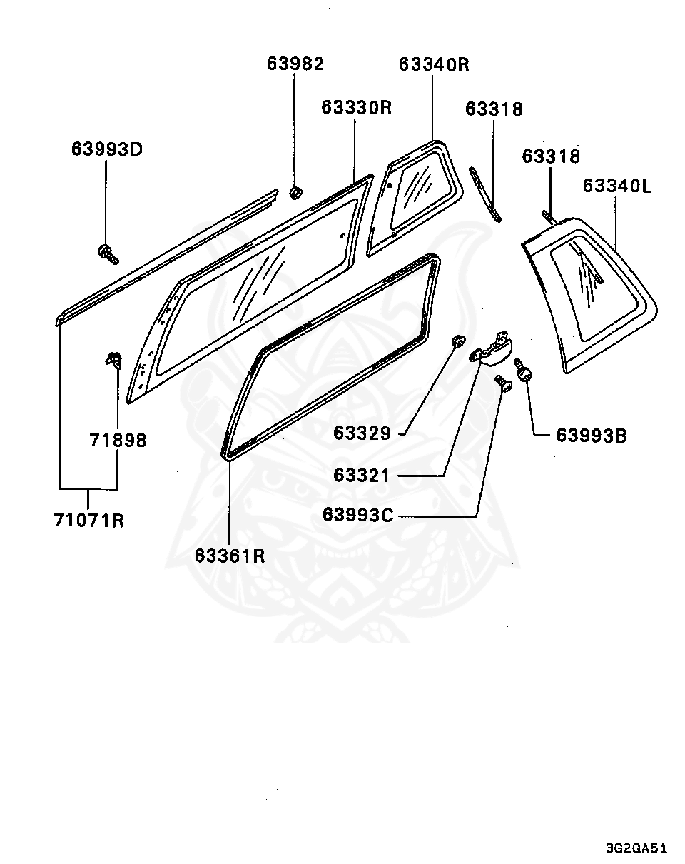 MB882036 - Mitsubishi - Nut, Qtr Window - Nengun Performance