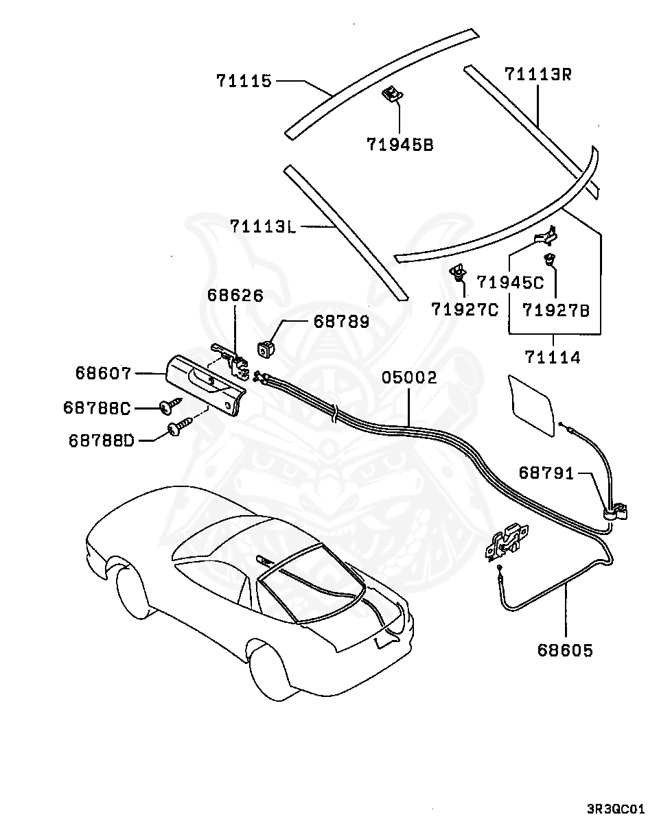 MB645379 - Mitsubishi - Clip, Tailgate Moulding - Nengun Performance