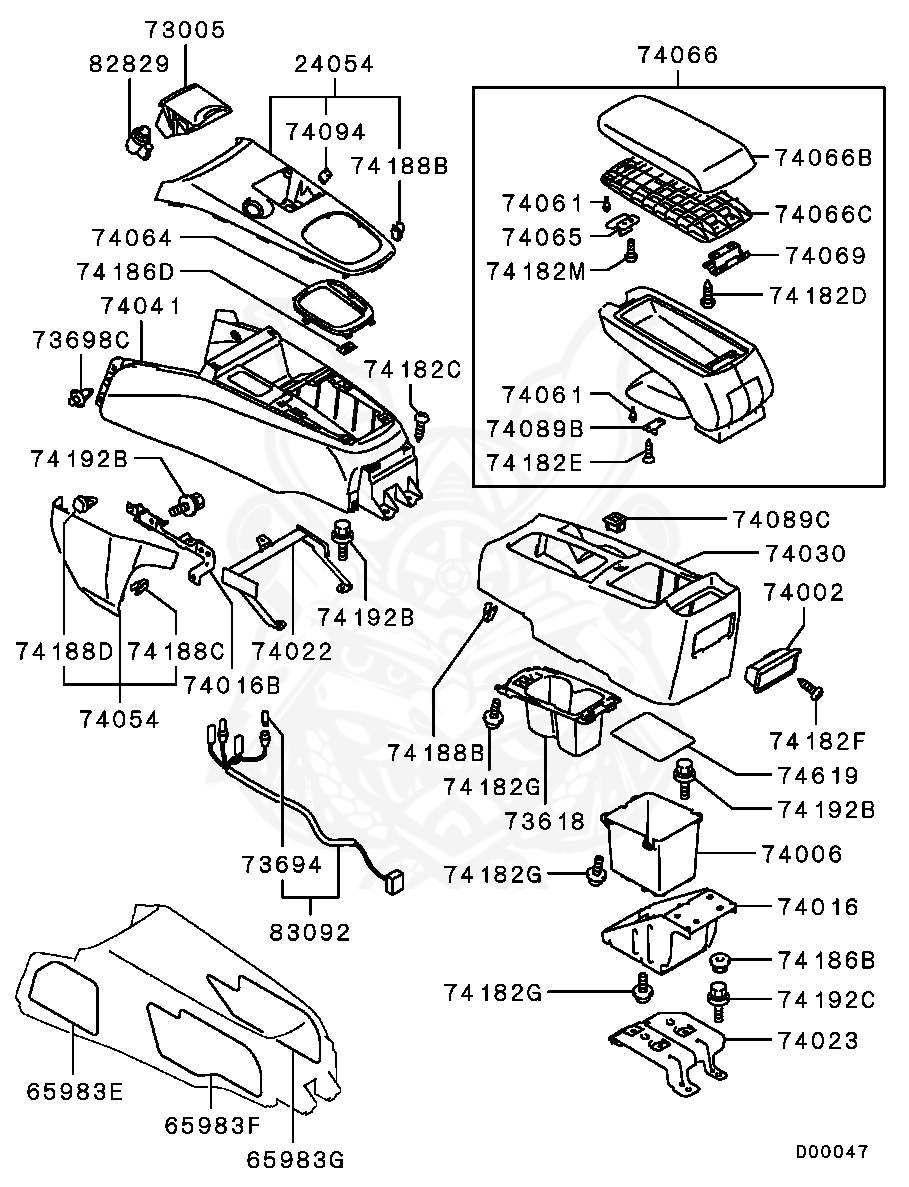 Mitsubishi - Screw, Floor Console