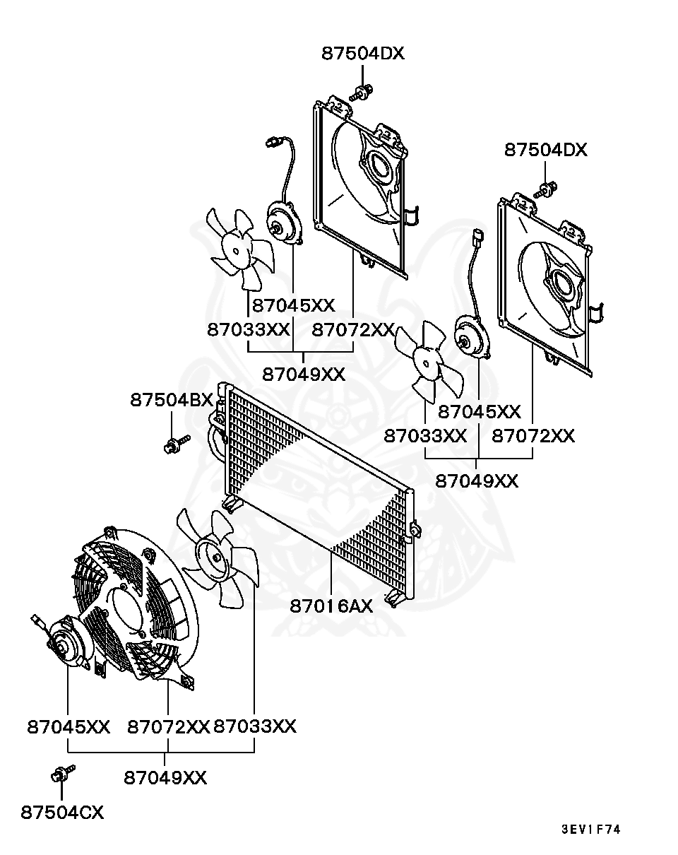 Mitsubishi - Motor, A / C Condenser Fan 