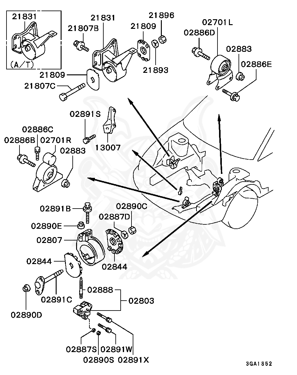 MF430007 - Mitsubishi - Nut, Rr Susp Spring - Nengun Performance