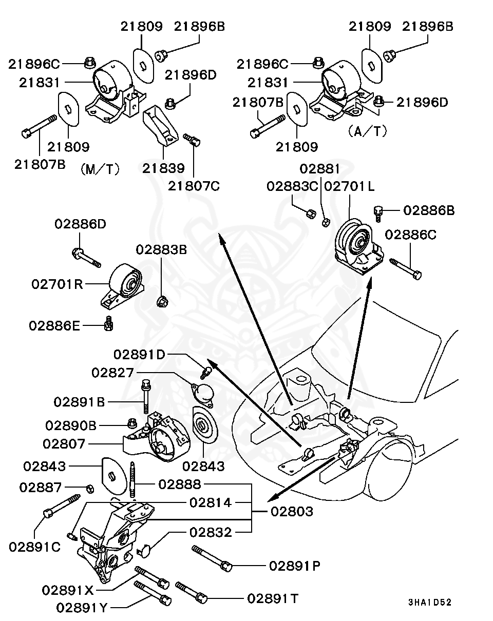 MB288462 - Mitsubishi - Nut, Eng Mounting - Nengun Performance