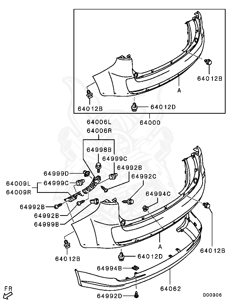 MR200300 - Mitsubishi - Clip, Fr Bumper - Nengun Performance