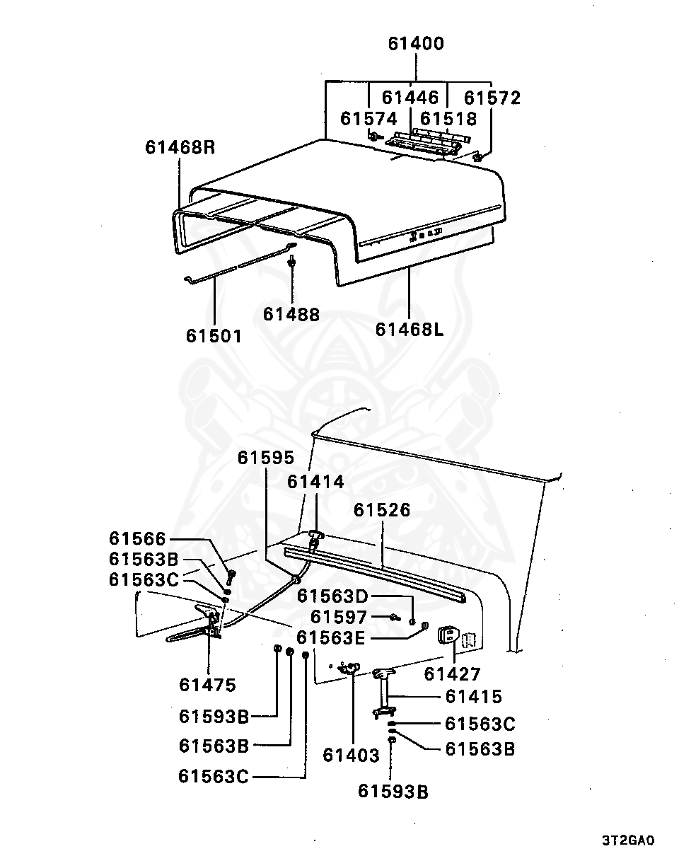 MJ663548 - Mitsubishi - Catch, Hood - Nengun Performance