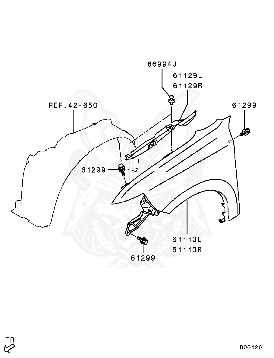 MR220501 - Mitsubishi - Clip, Eng Room Cover - Nengun Performance