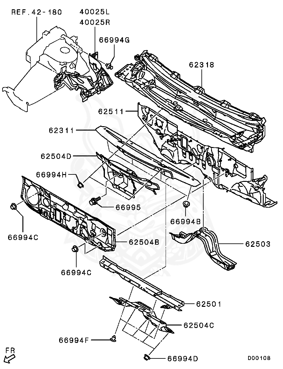 MB157530 - Mitsubishi - Clip, Eng Room Insulator - Nengun Performance