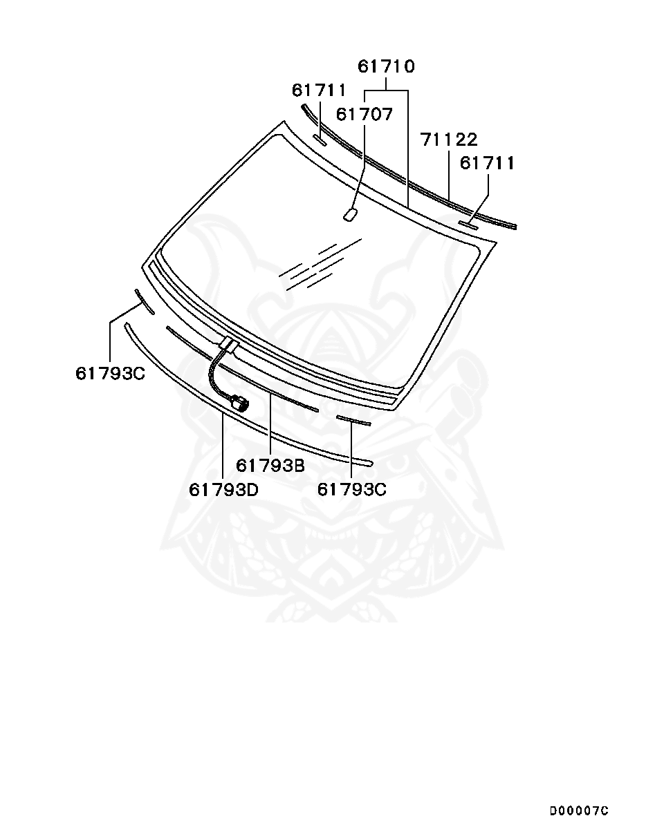 MR306799 - Mitsubishi - Button, Windshield Glass - Nengun Performance