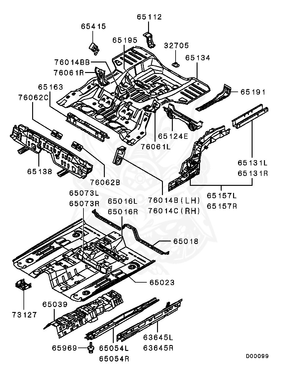 MR592799 - Mitsubishi - Sidemember, Rr Floor, Lh - Nengun Performance