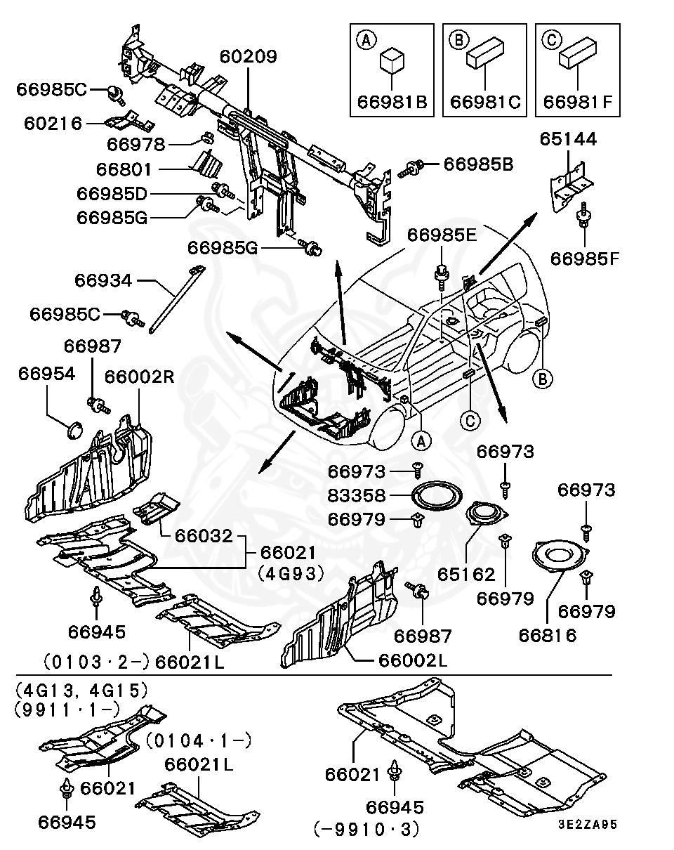 MR220501 - Mitsubishi - Clip, Eng Room Cover - Nengun Performance