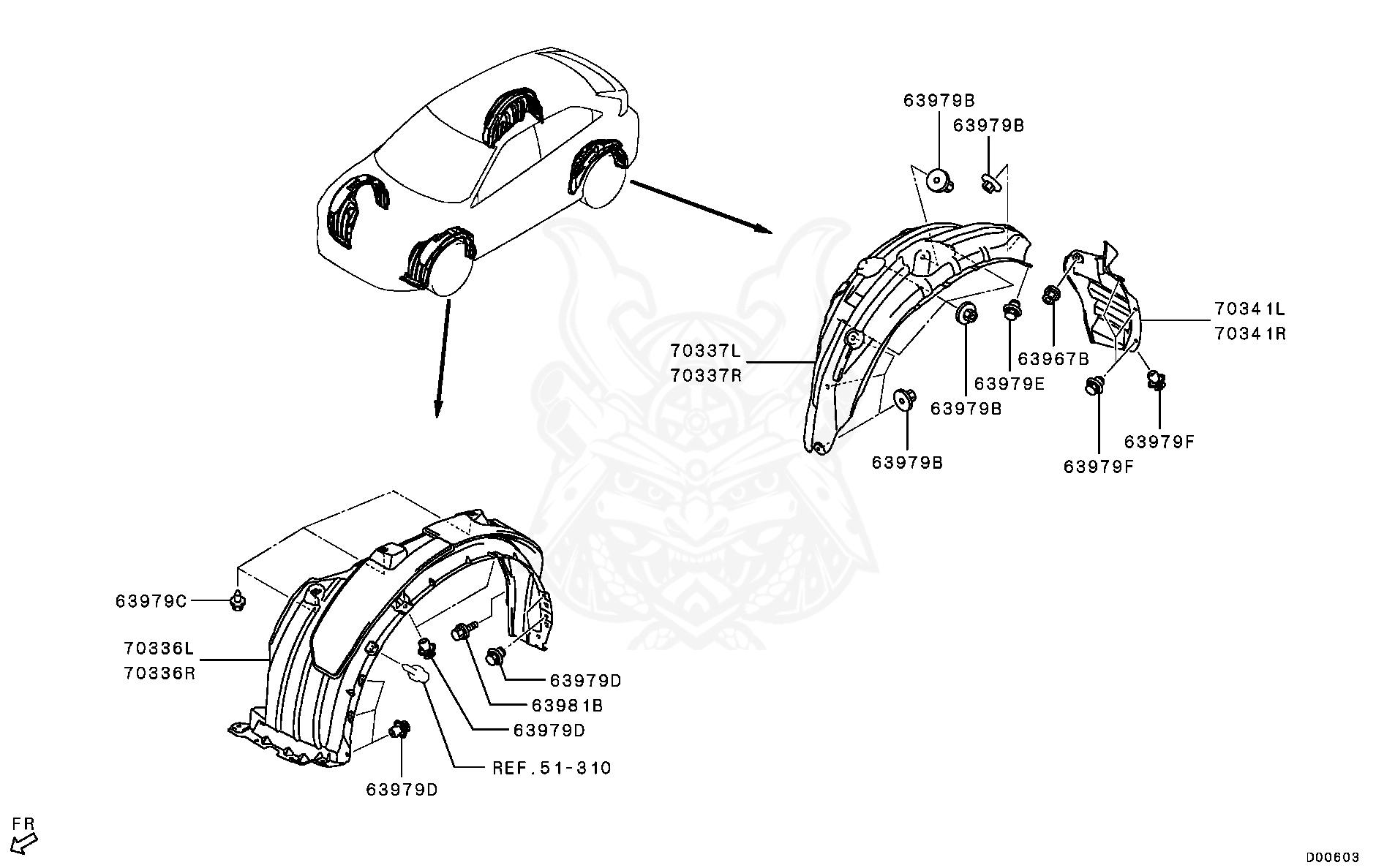 MR288150 - Mitsubishi - Clip, Splash Shield - Nengun Performance