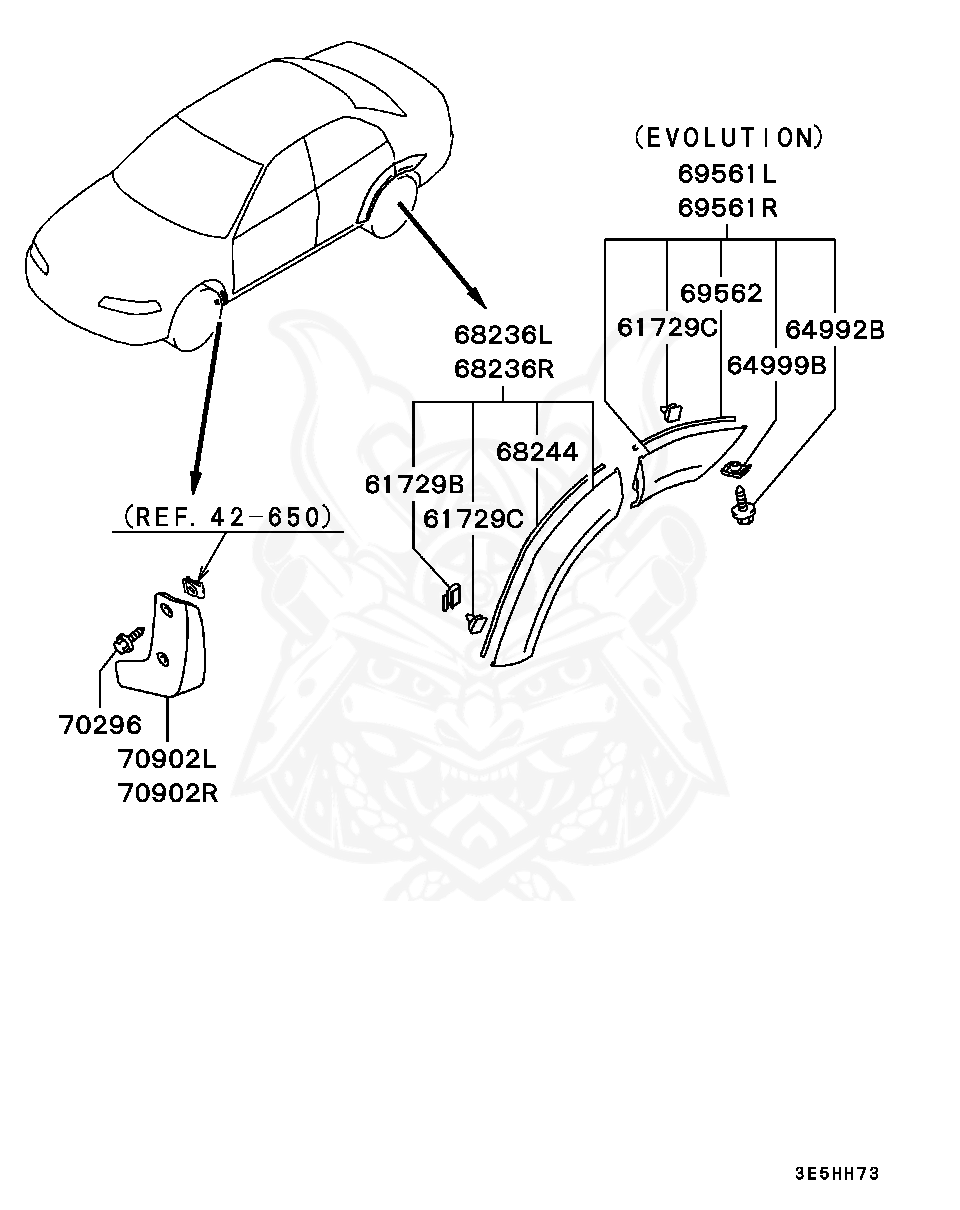 MR548480 - Mitsubishi - Overfender, Rr Rh - Nengun Performance