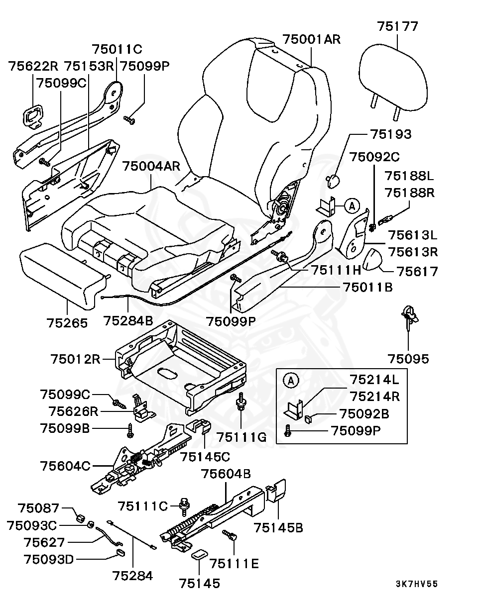 Механизм переднего сиденья Паджеро 2