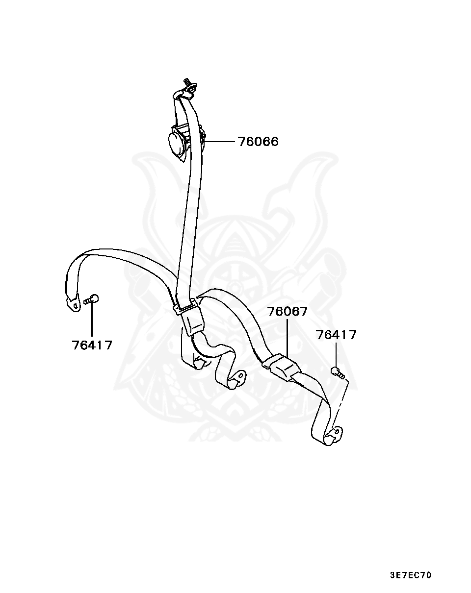 MR748269 - Mitsubishi - Seat Belt,rr Seat - Nengun Performance