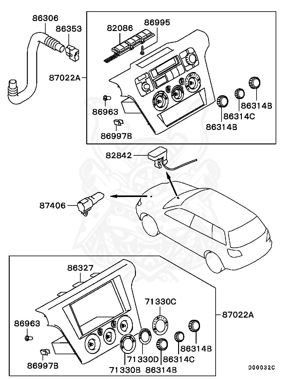MR402859 - Mitsubishi - Clip, Floor Console - Nengun Performance