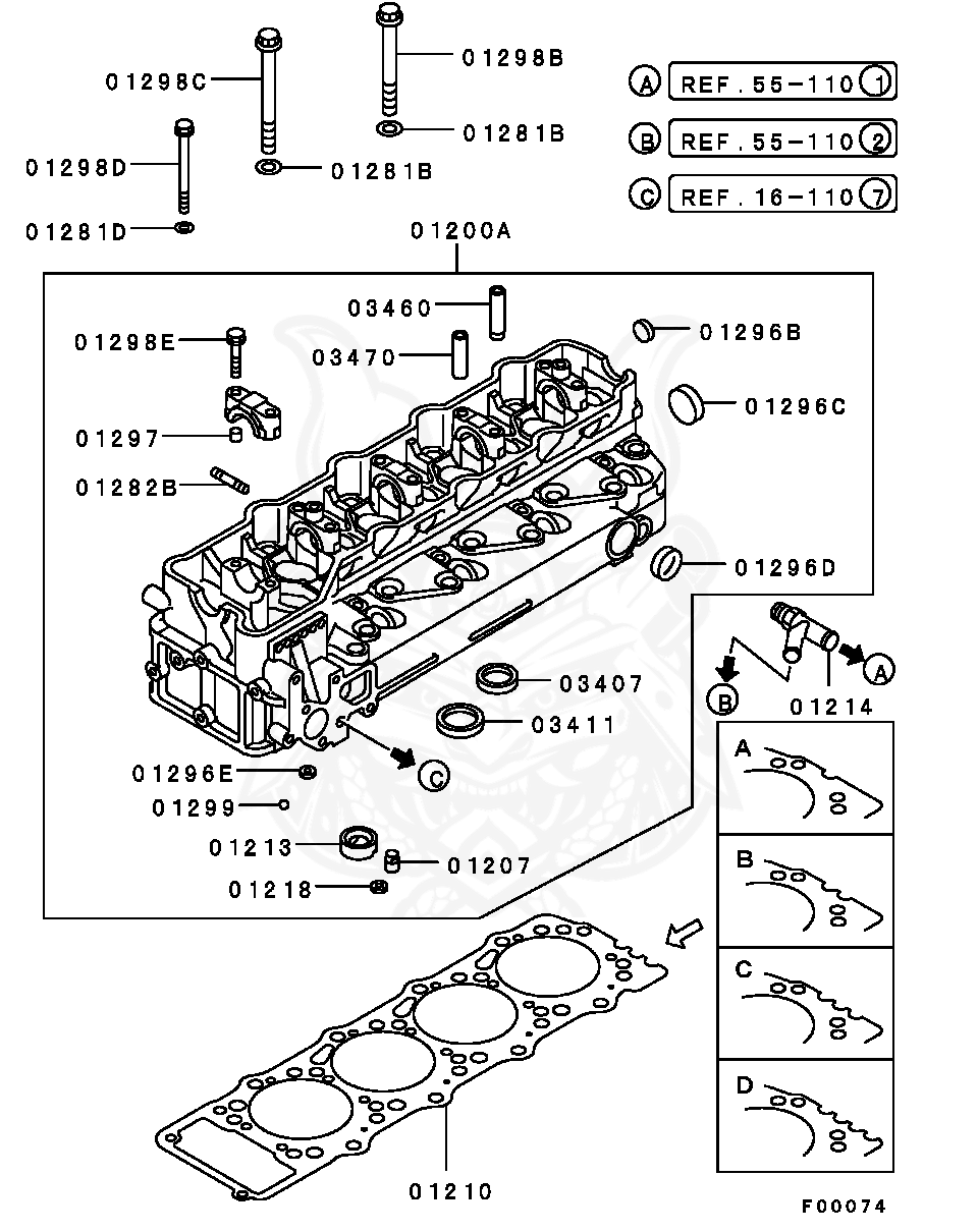 Mitsubishi - Cylinder Head Gasket, Type A