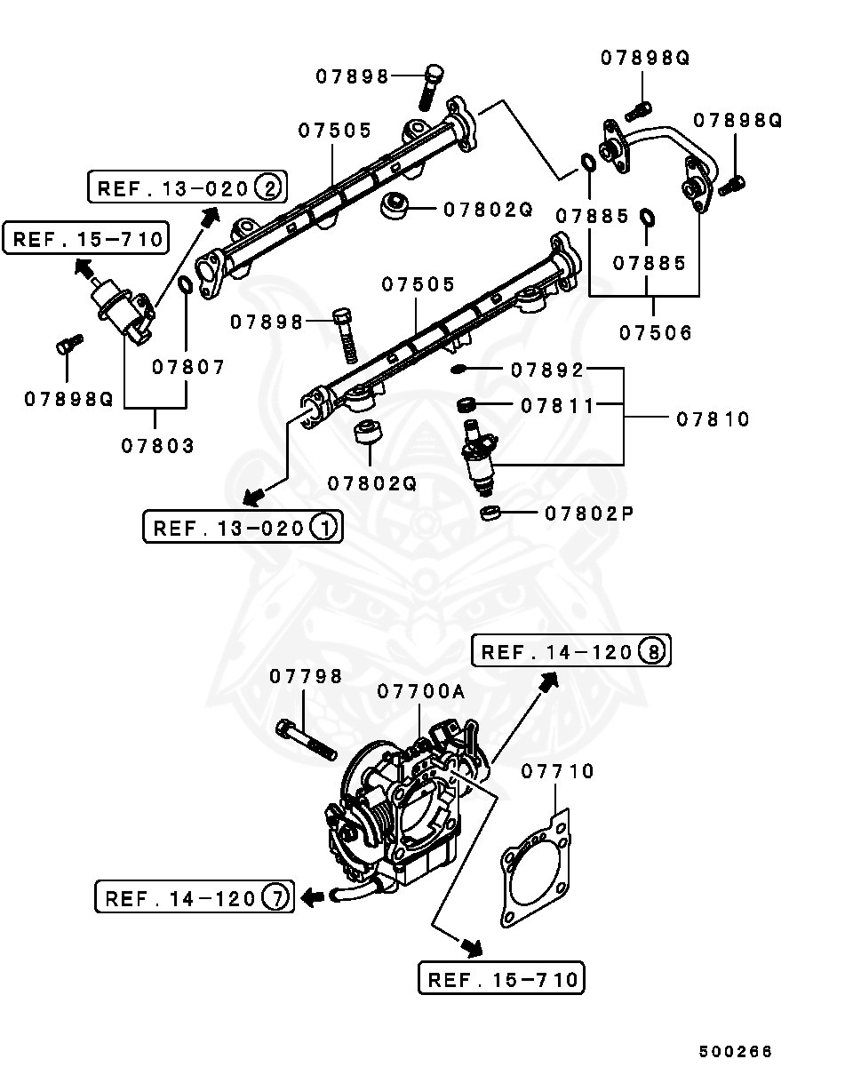 Mitsubishi - O-ring, Fuel Injector Delivery Line