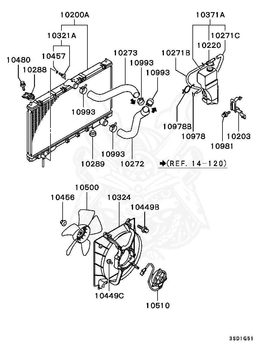 MB906438 - Mitsubishi - Bracket, Radiator Condenser Tank - Nengun  
