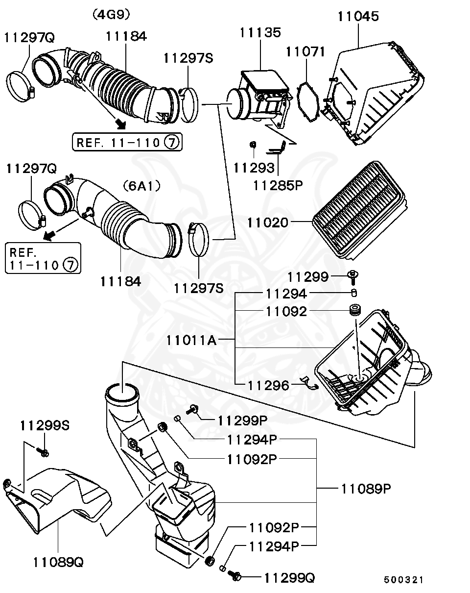 Mitsubishi - Nut, Air Cleaner