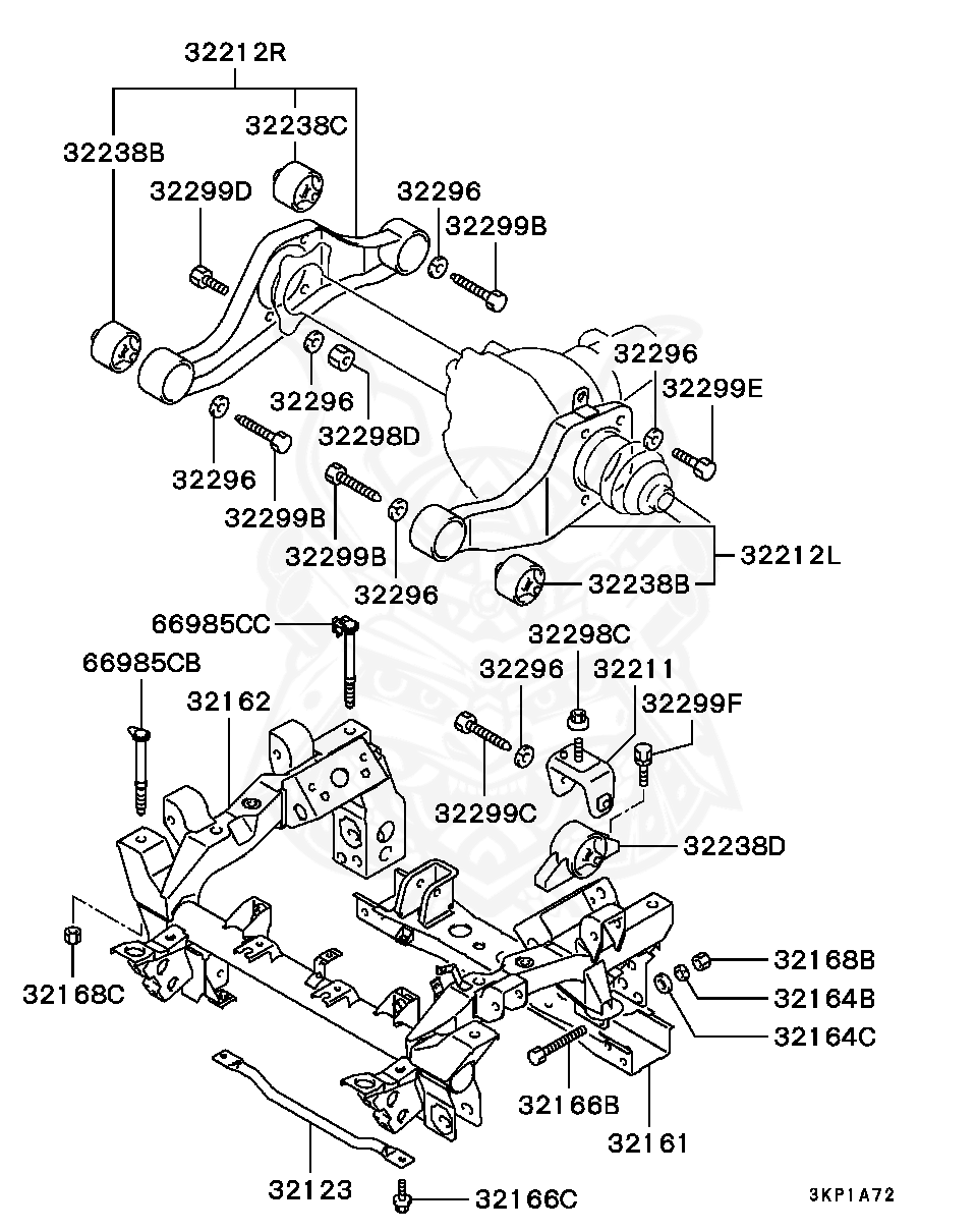 MR374566 - Mitsubishi - BRACKET,FR DIFF MOUNTING,RH - Nengun