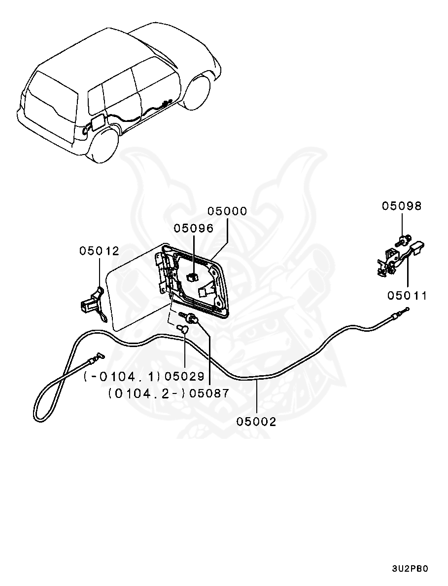 Mitsubishi - Hook, Fuel Filler Lid