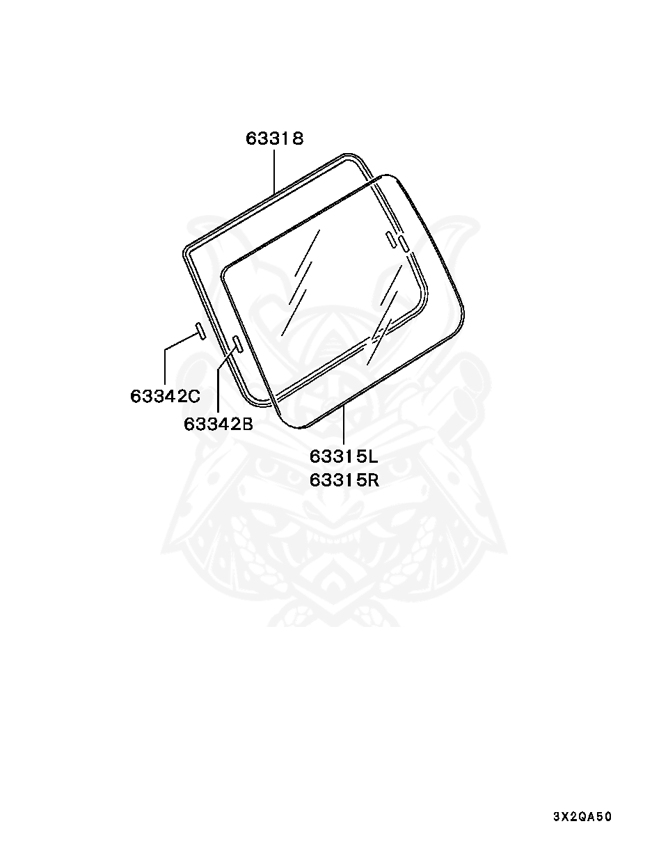 MR274131 - Mitsubishi - QTR WINDOW GLASS, LH - Nengun Performance