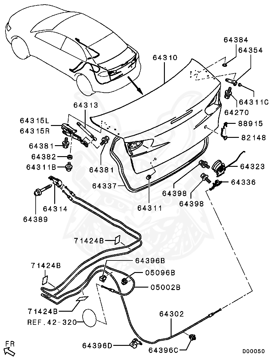 Mitsubishi - Plug, Trunk Lid