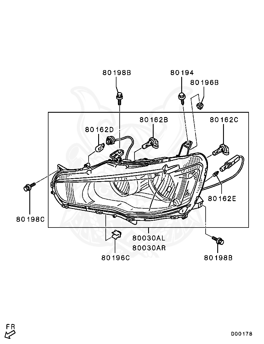 8301C346 - Mitsubishi - Headlamp Assy, Rh - Nengun Performance