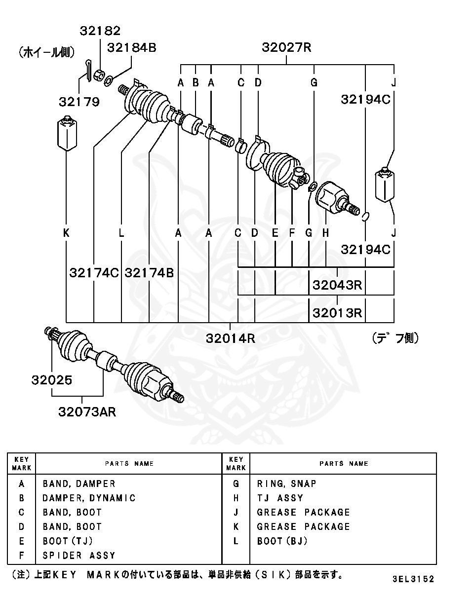 Mitsubishi - Boot Kit, Fr Axle Joint, Rh