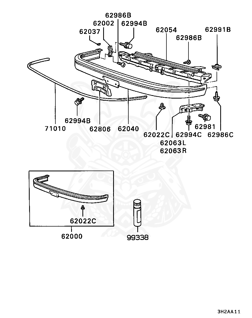 MB804001 - Mitsubishi - Front Bumper Fascia - Nengun Performance