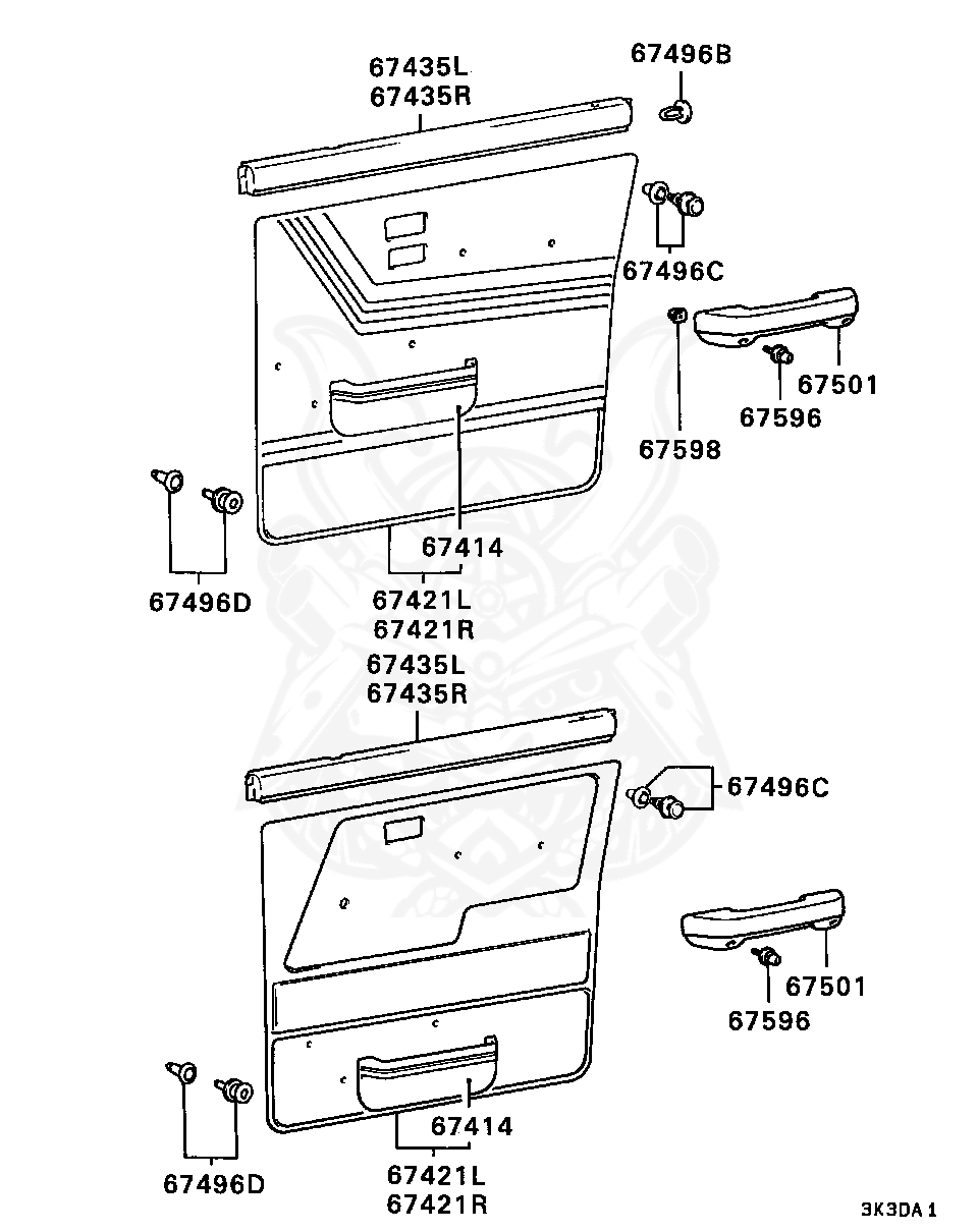 Mitsubishi - Trim, Fr Door, Upr Rh