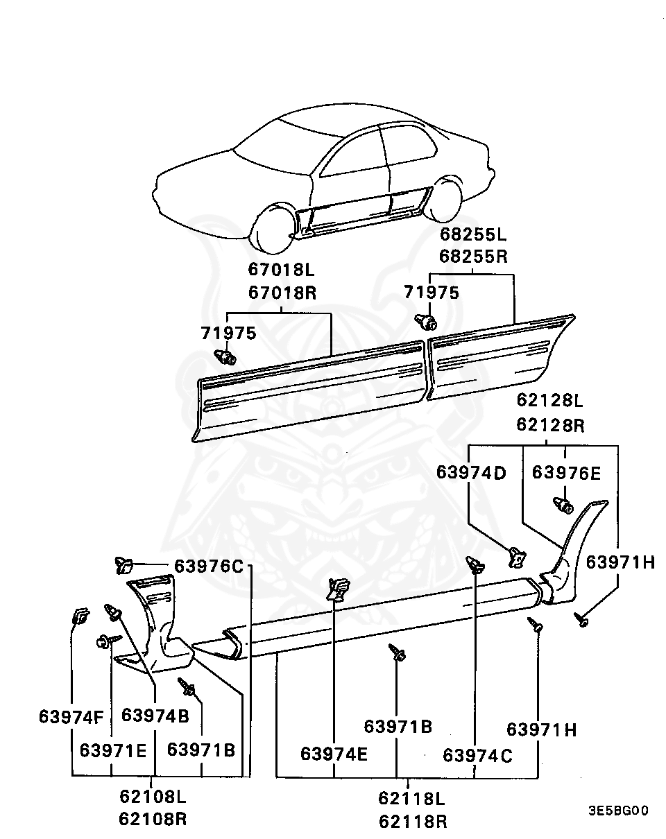 Mitsubishi - Air Dam Kit, Side, Fr Rh