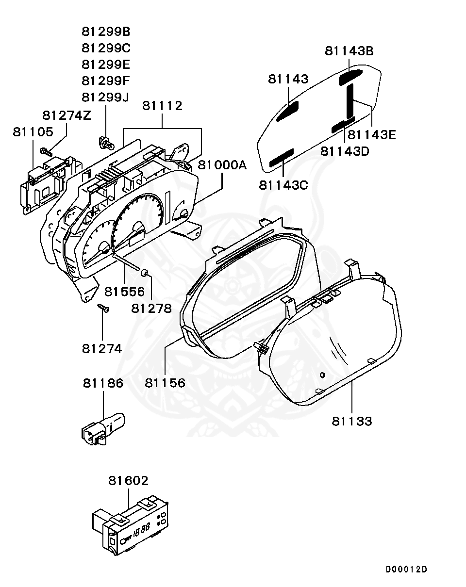 MR444555 - Mitsubishi - Instrument Panel Meter Screw