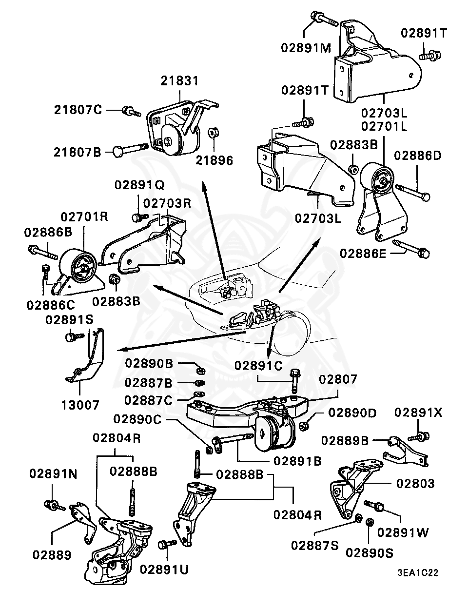 Mitsubishi - Bolt, T / M Mounting