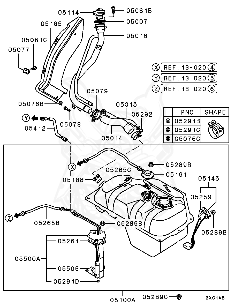 Mitsubishi - Hose, Fuel Vapor Control Line
