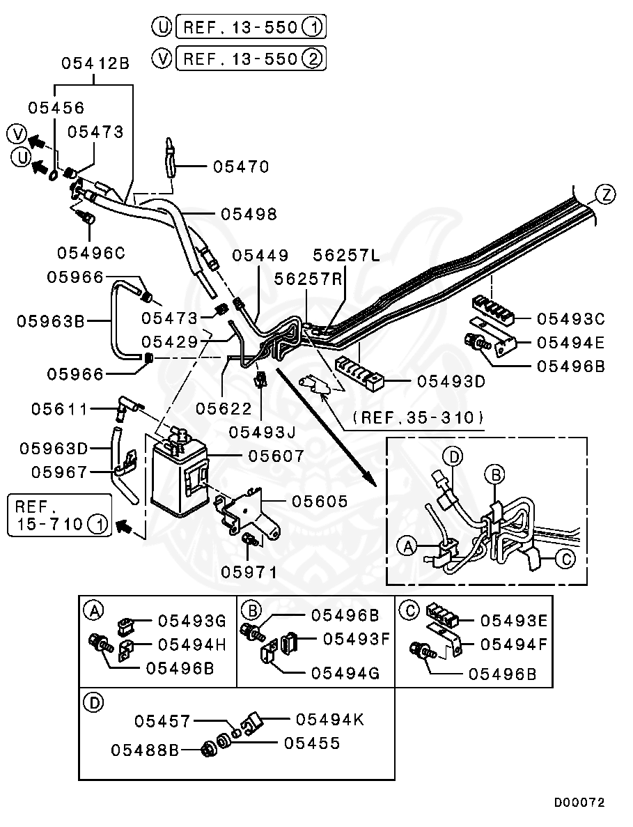 Mitsubishi - Clip, Fuel Return Line