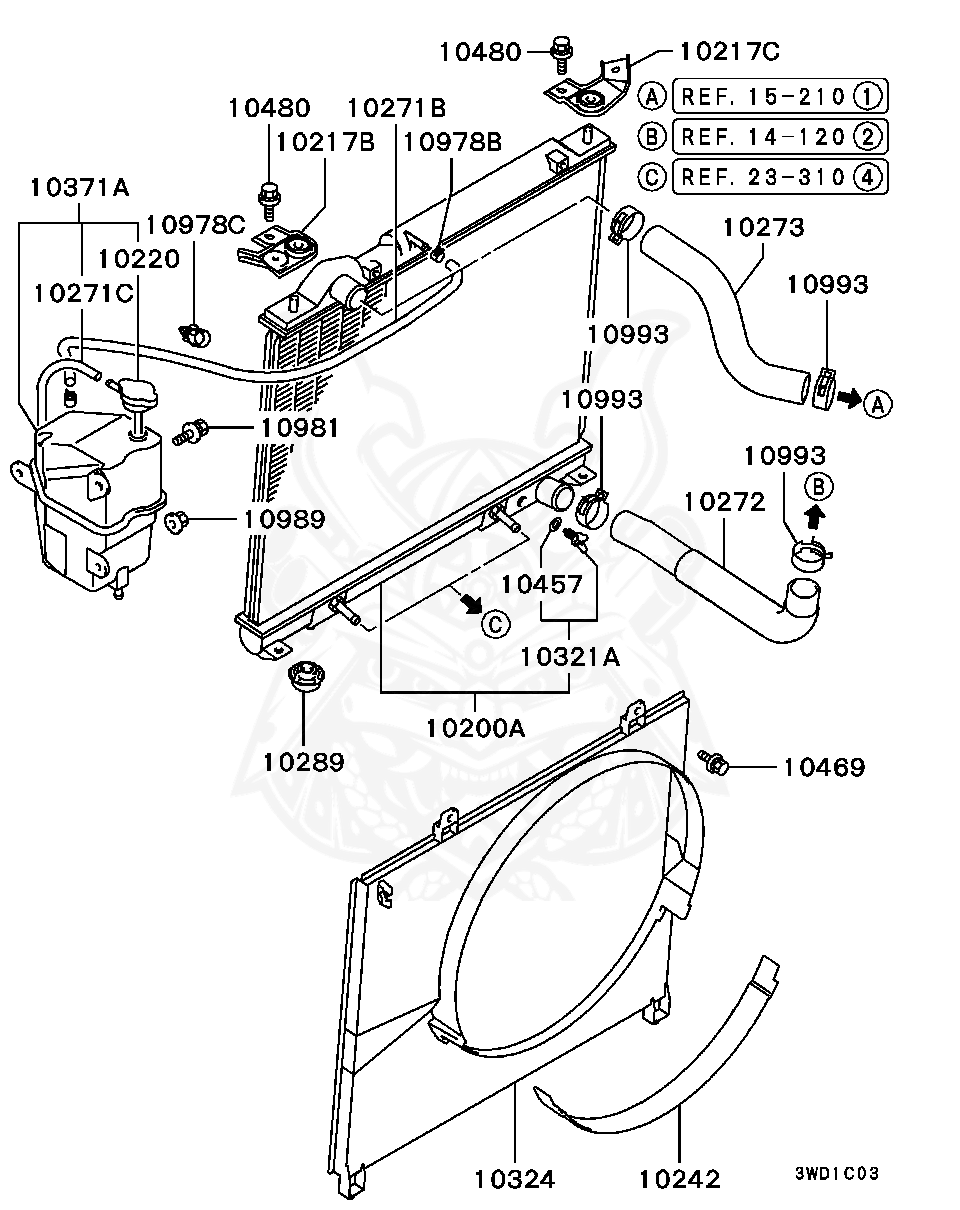 Mitsubishi - Cap, Radiator